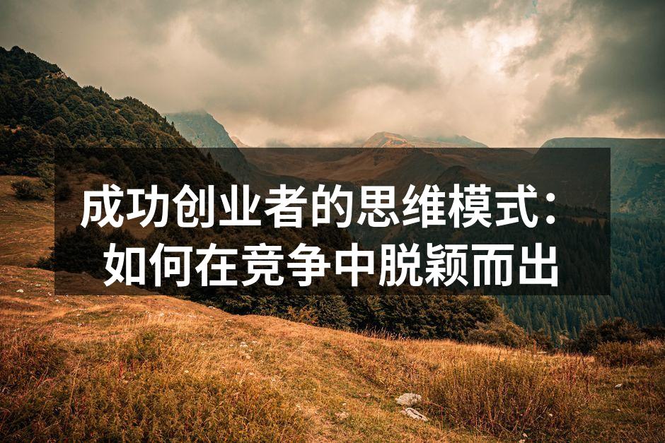 成功创业者的思维模式：如何在竞争中脱颖而出