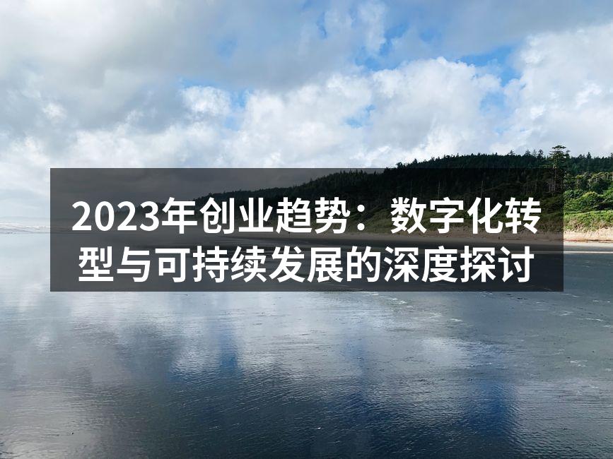 2023年创业趋势：数字化转型与可持续发